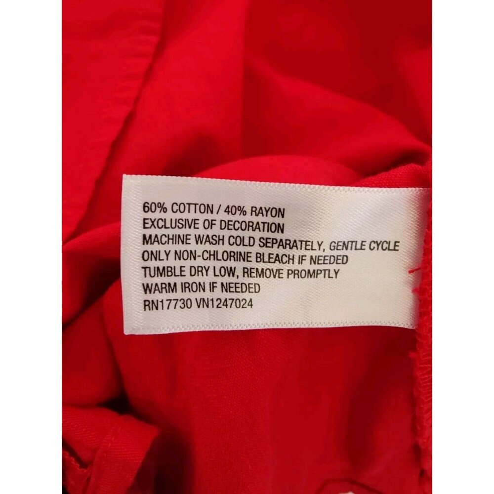 Knox Rose Sleeveless Cherry Red Crochet Belted Knee Length Dress W Pockets L NWT - Picture 8 of 9